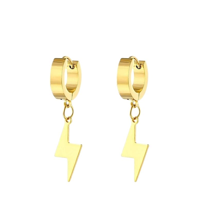 Boucle D'oreille Eclair Créole Acier Inoxydable