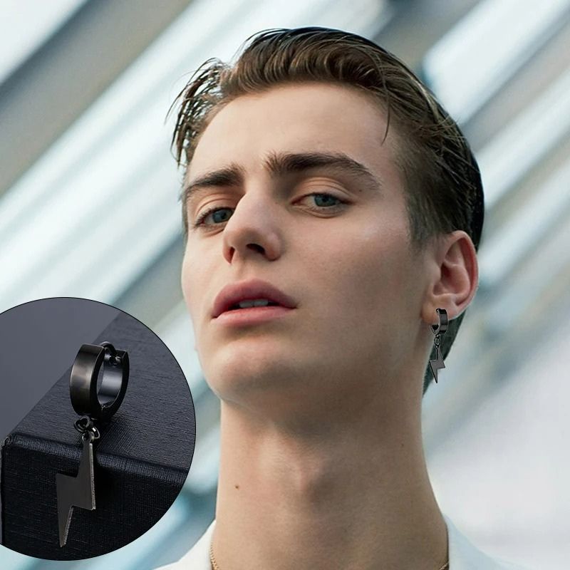 Boucle D'oreille Eclair Créole Acier Inoxydable