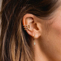 Boucle D'oreille Eclair Créole Dorée Élégante