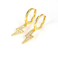 Boucle D'oreille Eclair Créole Dorée Élégante
