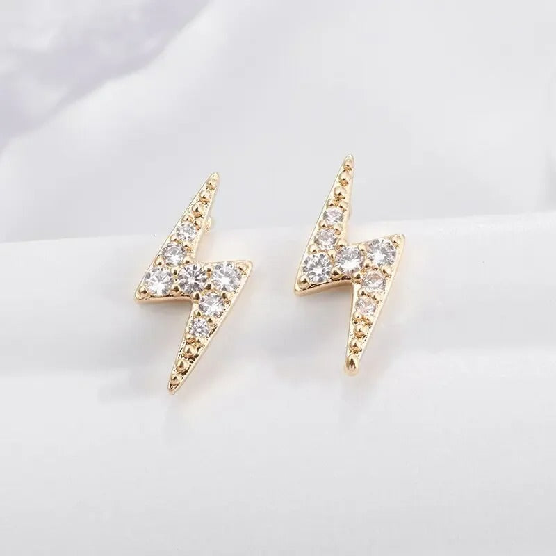 Boucle D'oreille Eclair Étincelante En Zircon Image