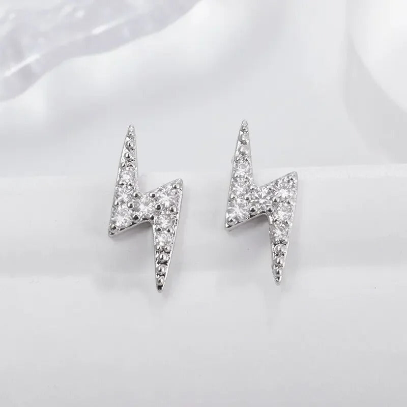 Boucle D'oreille Eclair Étincelante En Zircon