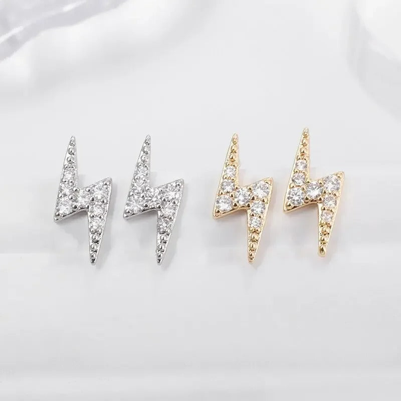 Boucle D'oreille Eclair Étincelante En Zircon