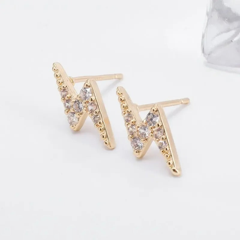 Boucle D'oreille Eclair Étincelante En Zircon