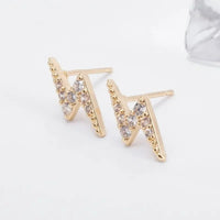 Boucle D'oreille Eclair Étincelante En Zircon