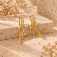 Boucle D’oreille Effet 3 Trous Créoles À Pampilles Pointues