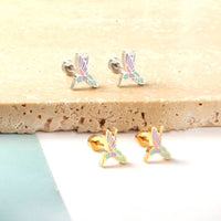 Boucle D’Oreille Enfant Acier Inoxydable Colibri