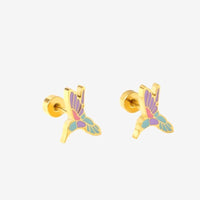 Boucle D’Oreille Enfant Acier Inoxydable Colibri