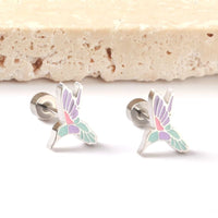 Boucle D’Oreille Enfant Acier Inoxydable Colibri