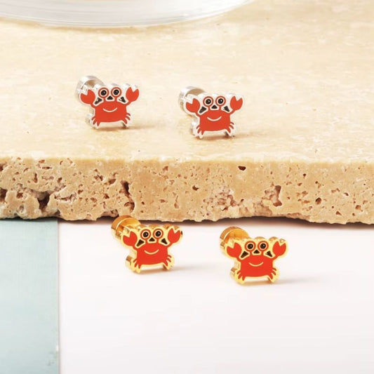 Boucle D’oreille Enfant Crabe - Acier Inoxydable