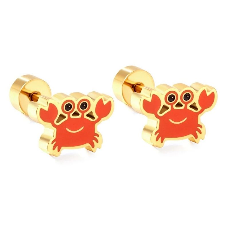 Boucle D’oreille Enfant Crabe - Acier Inoxydable