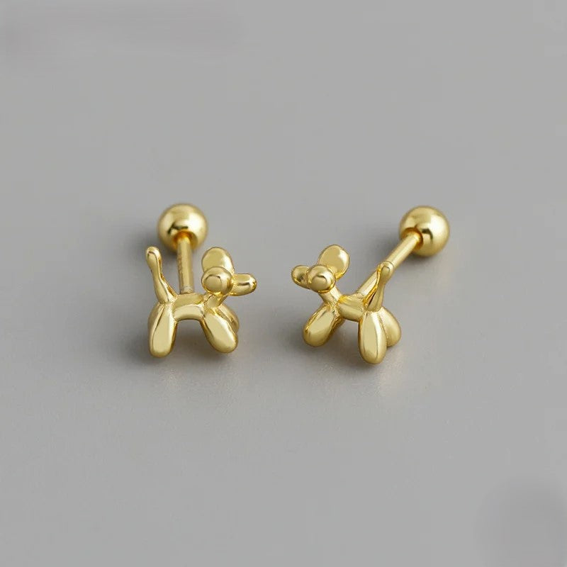 Boucle d'Oreille Enfant Dorée Petit Chien