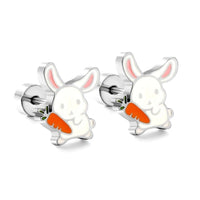 Boucle D’oreille Enfant Lapin - Acier Inoxydable