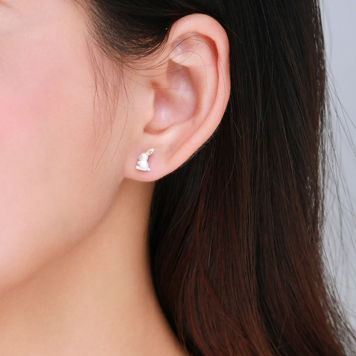 Boucle D’oreille Enfant Lapin - Argent