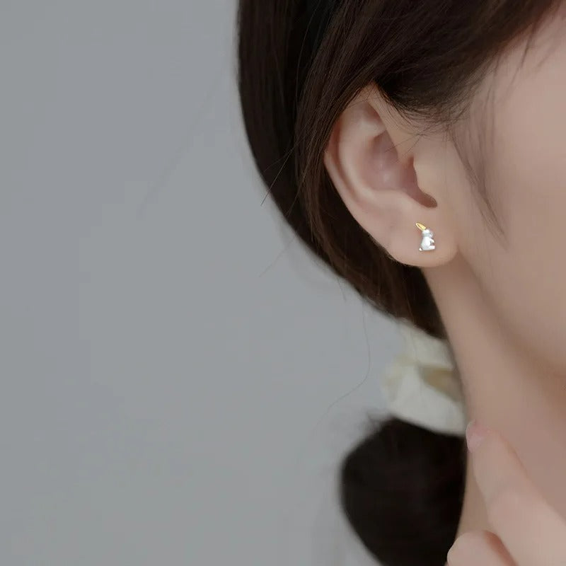 Boucle D’oreille Enfant Lapin - Argent