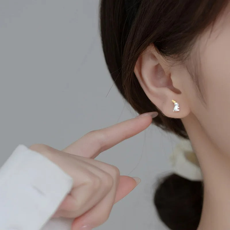 Boucle D’oreille Enfant Lapin - Argent