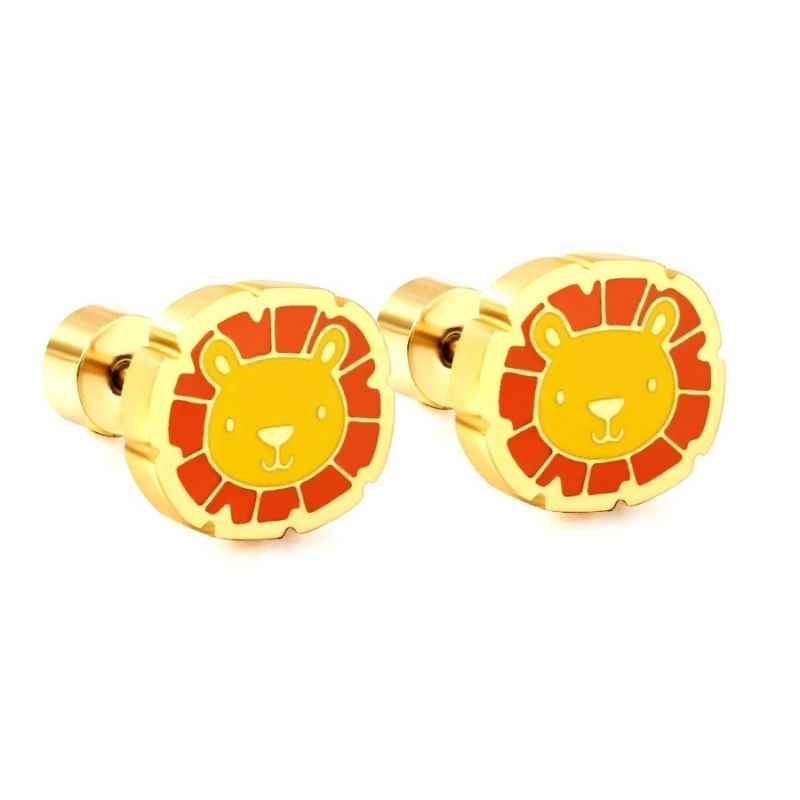 Boucle D’oreille Enfant Lion - Acier Inoxydable