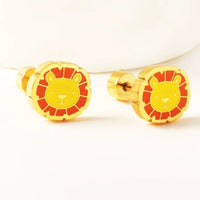 Boucle D’oreille Enfant Lion - Acier Inoxydable