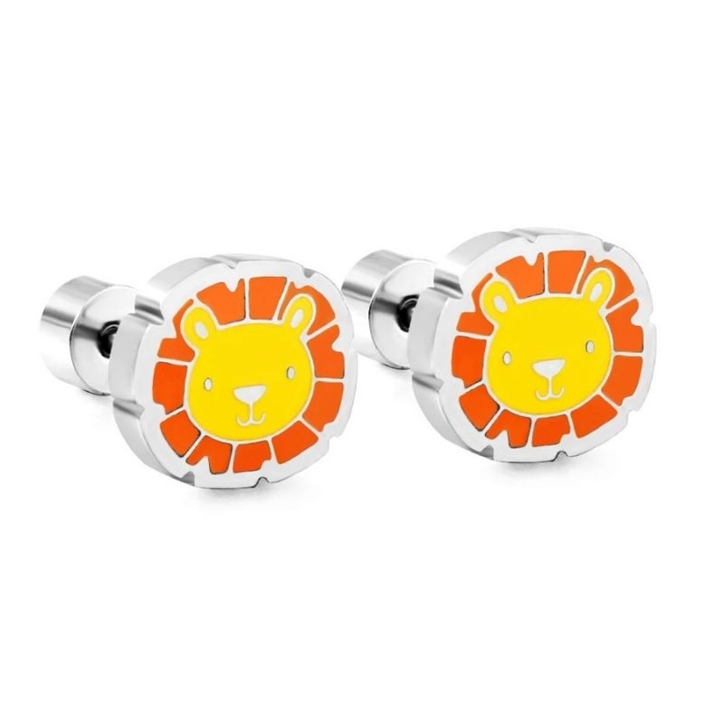 Boucle D’oreille Enfant Lion - Acier Inoxydable