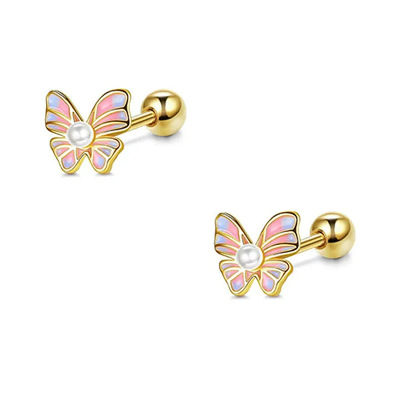 Boucle d'Oreille Enfant Papillon Acier Inoxydable Image