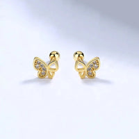 Boucle D’oreille Enfant Papillon Cristal - Argent