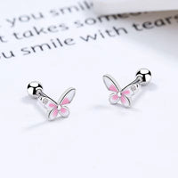 Boucle D’oreille Enfant Papillon Strass - Argent
