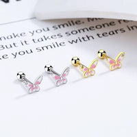 Boucle D’oreille Enfant Papillon Strass - Argent