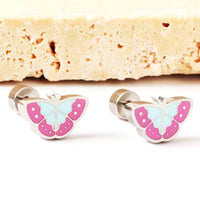 Boucle D’oreille Enfant Papillons - Acier Inoxydable