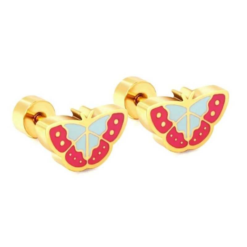 Boucle D’oreille Enfant Papillons - Acier Inoxydable