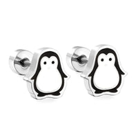 Boucle D’oreille Enfant Pingouin - Acier Inoxydable