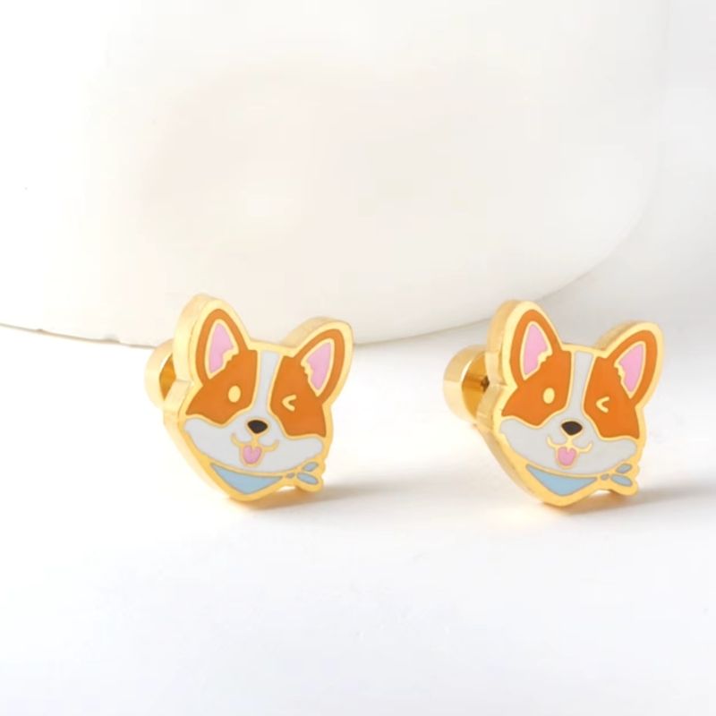 Boucle D’Oreille Enfant Renard - Acier Inoxydable