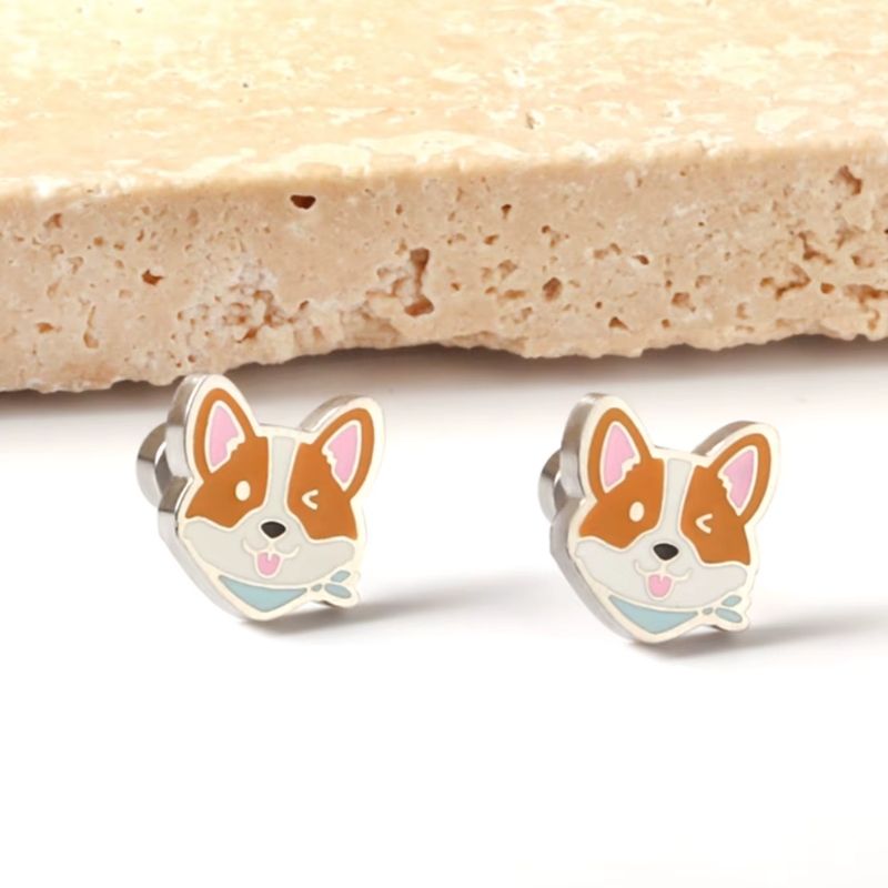Boucle D’Oreille Enfant Renard - Acier Inoxydable
