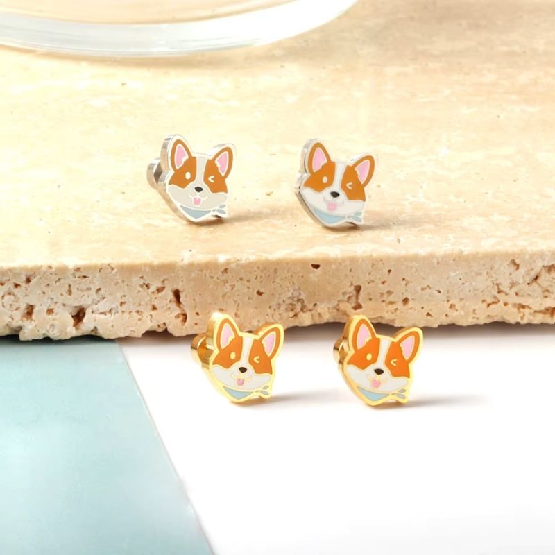 Boucle D’Oreille Enfant Renard - Acier Inoxydable