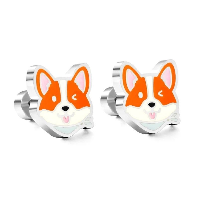 Boucle D’Oreille Enfant Renard - Acier Inoxydable
