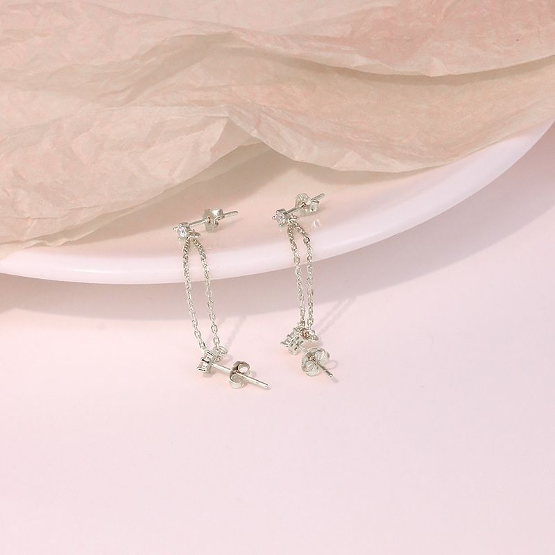 Boucle d'Oreille Fantaisie Femme en Argent