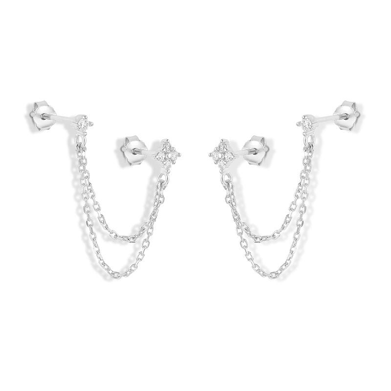 Boucle d'Oreille Fantaisie Femme en Argent