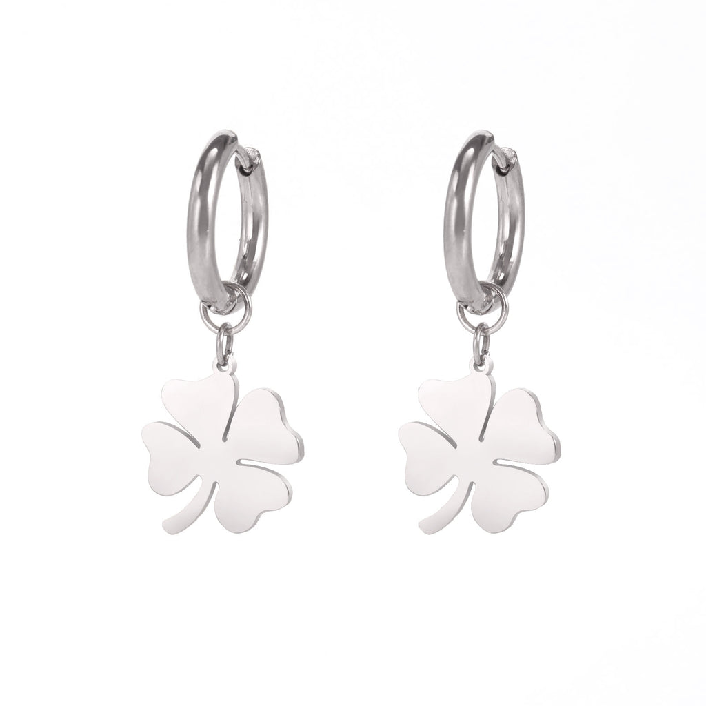 Boucle d'Oreille Fantaisie Femme en Forme de Trefle
