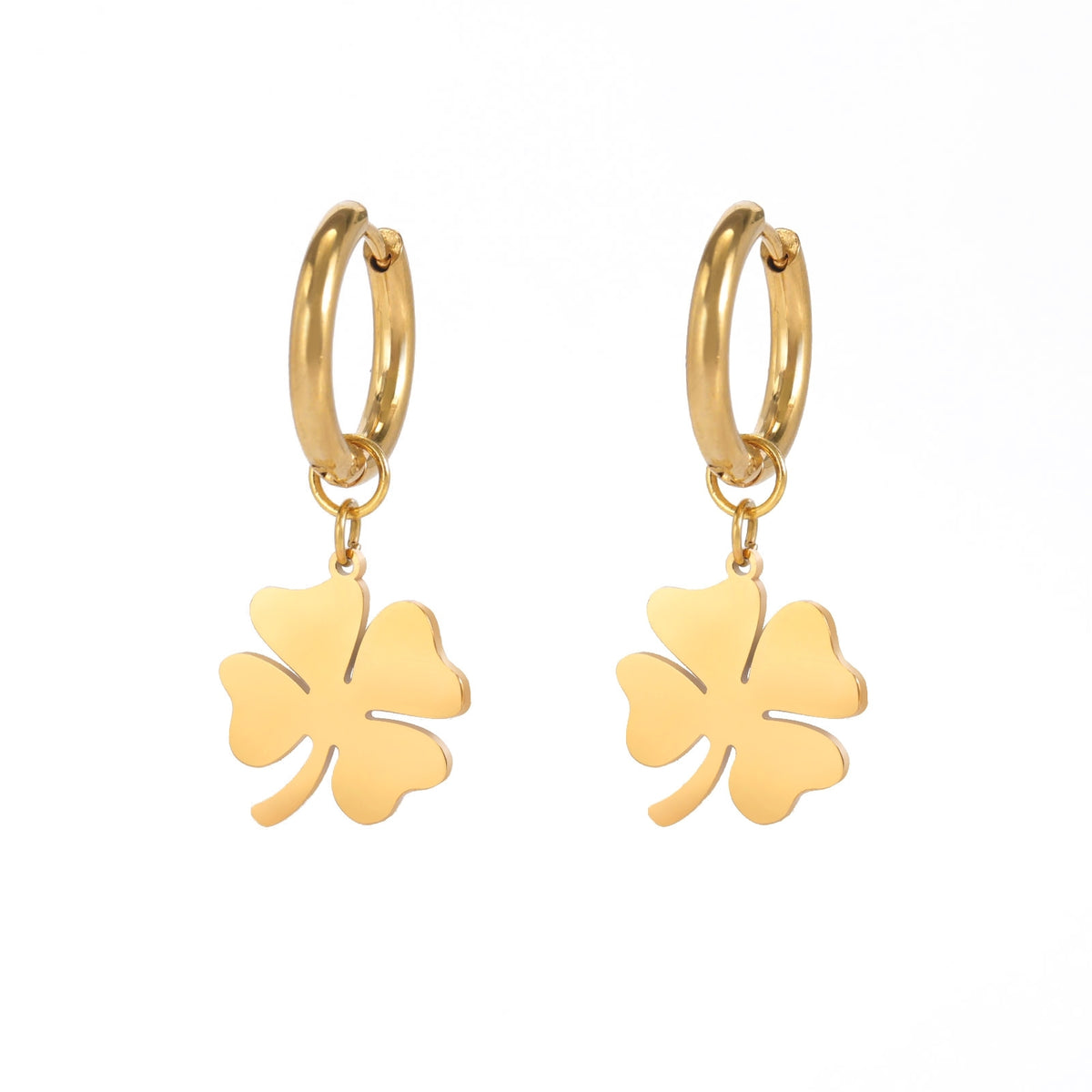 Boucle d'Oreille Fantaisie Femme en Forme de Trefle Image