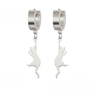 Boucle d'Oreille Fantaisie en Forme de Chat