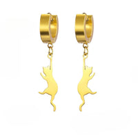 Boucle d'Oreille Fantaisie en Forme de Chat