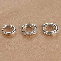 Boucle D’oreille Femme 3 Trous – Argenté Brillant