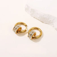 Boucle D’oreille Femme Créole Bijou Zircon – Acier Inoxydable