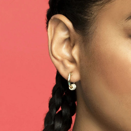 Boucle D’oreille Femme Créole  Écrous Zircons