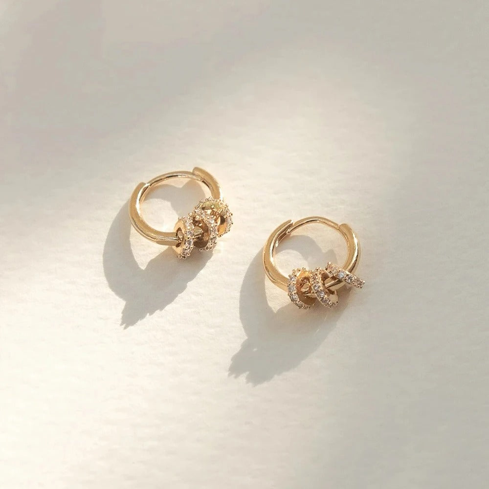 Boucle D’oreille Femme Créole  Écrous Zircons