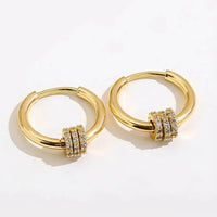 Boucle D’oreille Femme Créole  Écrous Zircons