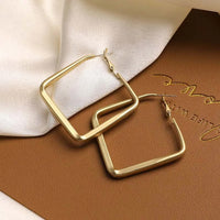 Boucle d'Oreille Femme Pendante Carré Design Moderne