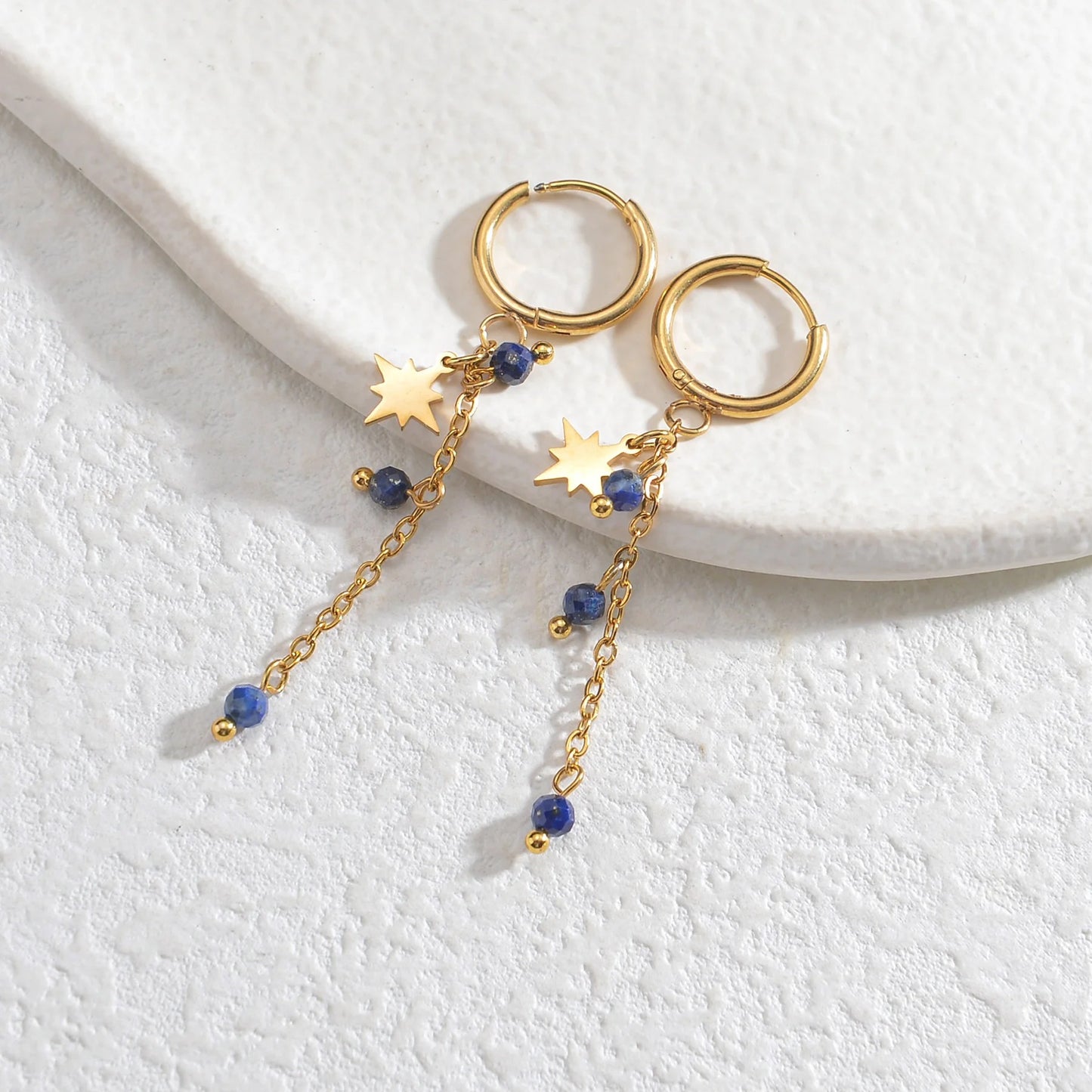 Boucle D'oreille Femme Pendante Étoilé -Acier Inoxydable