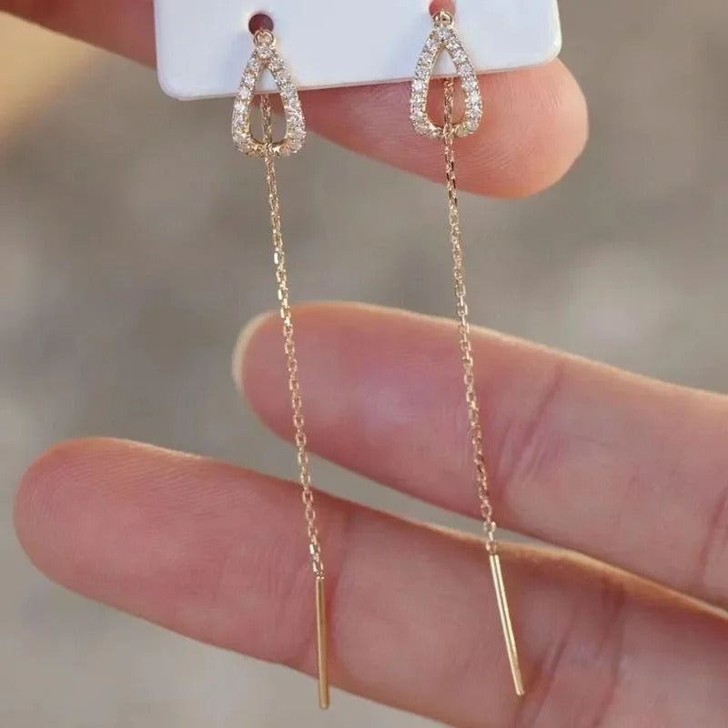 Boucle D'oreille Femme Pendante Goutte Délicate