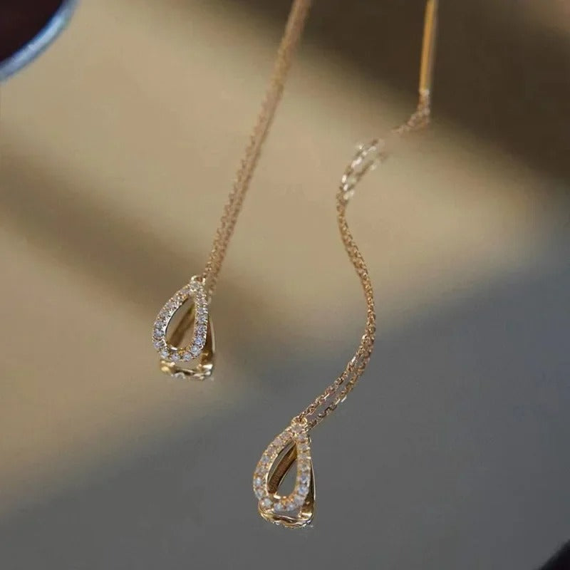 Boucle D'oreille Femme Pendante Goutte Délicate