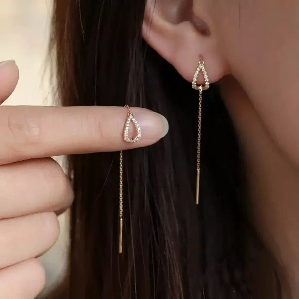 Boucle D'oreille Femme Pendante Goutte Délicate